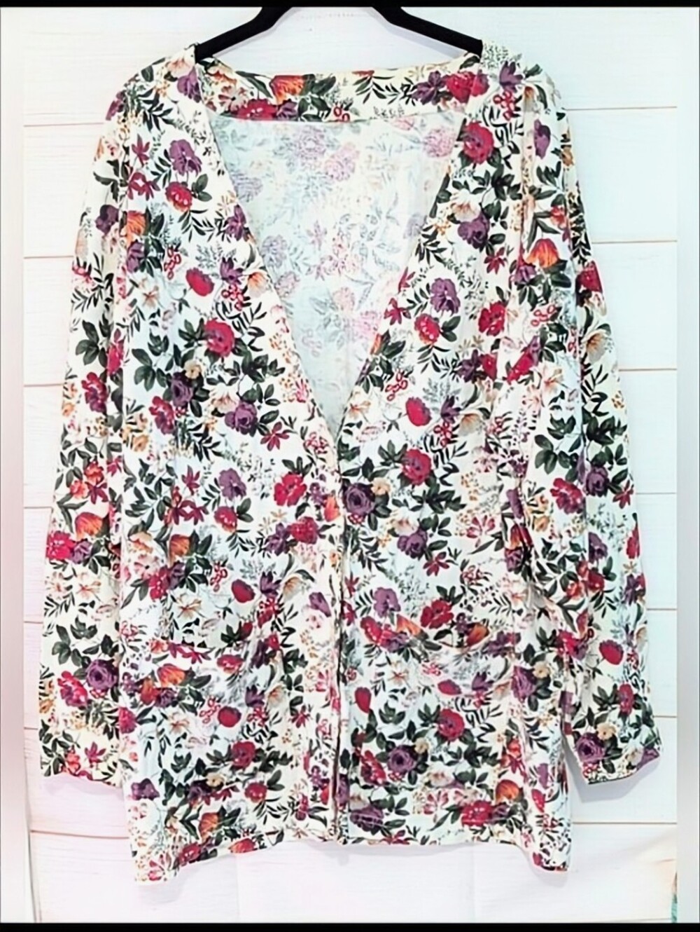 Vintage Floral Button-Up Grandma Cabincore Cardigan Size XL
